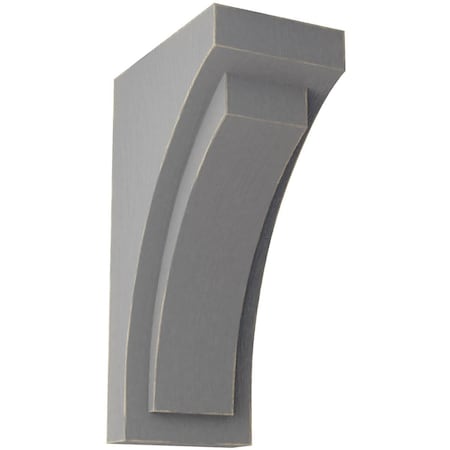 Ekena Millwork 3"W x 4 3/4"D x 8"H Small Felix Wood Vintage Decor Corbel, Pebble Grey CORWD03X04X08FEPG